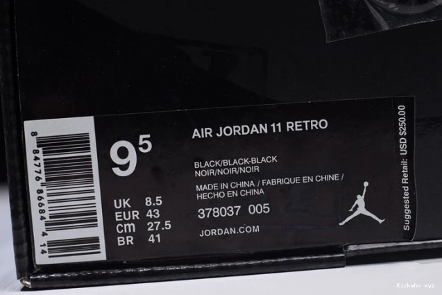 Jordan Cap 11 378037-005 black Air Gown and 0629